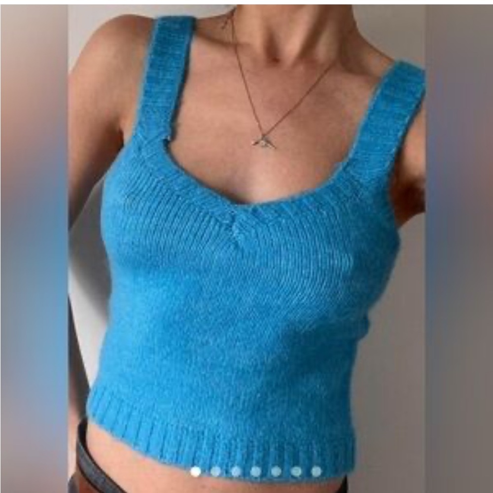 Zara Bright Blue Knit Tank Top